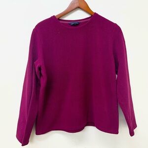 Lands' End Women's Classic Crew Neck Long Sleeve Pullover Fleece Sweater Size M